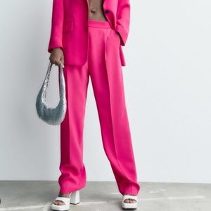 Zara Vibrant Pink Wide Leg Pants
